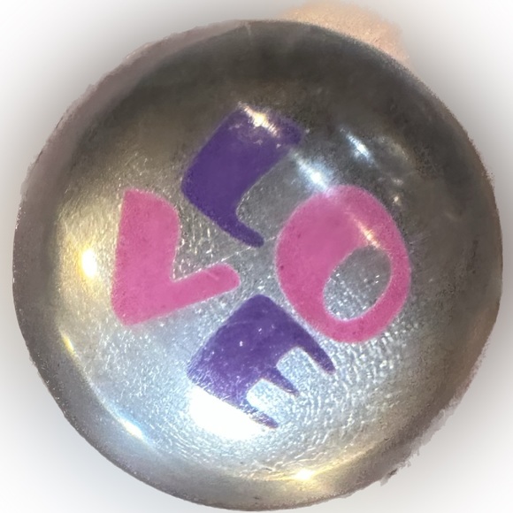 VTG RARE Y2K LISA FRANK PINK PURPLE LOVE RING BLING JEWELRY VALENTINE GIFT LOVE - Picture 3 of 12